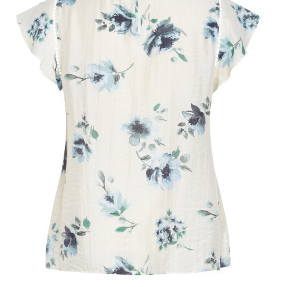 NWT Blue Floral Print Top - Picture 5 of 6